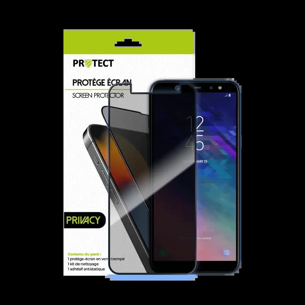 Verre trempé anti-espions 9H – Samsung Galaxy A6 2018 – PROTECT Transparent - Vue 2