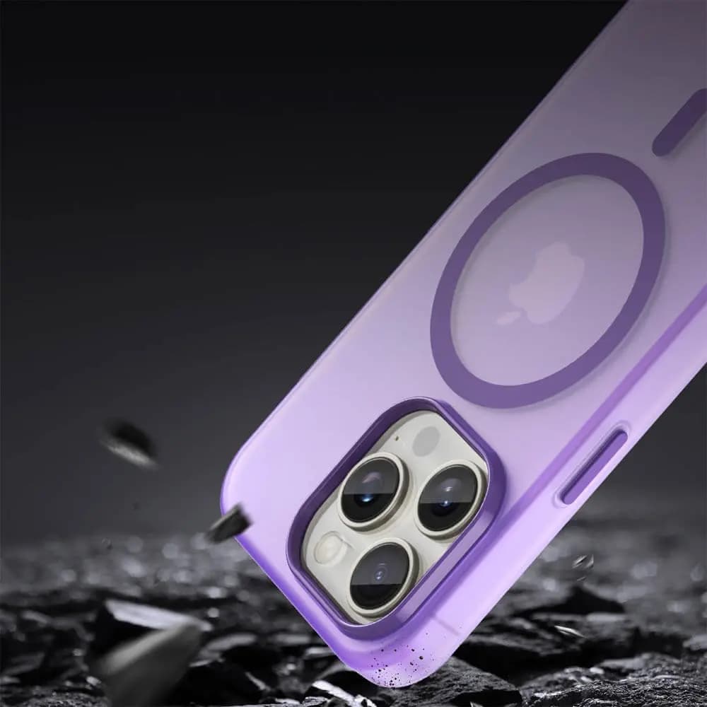 Coque MagSafe bi-matière – iPhone 15 Pro Max – PROTECT MF-006 Violet Foncé - Vue 4