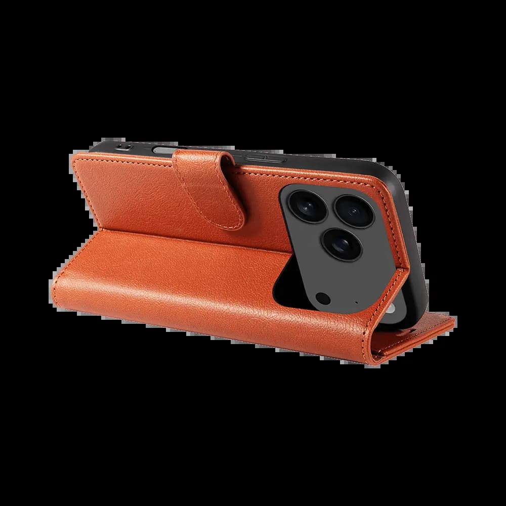 Housse folio anti-RFID iPhone 17 Pro – PROTECT IP011 Marron - Vue 2