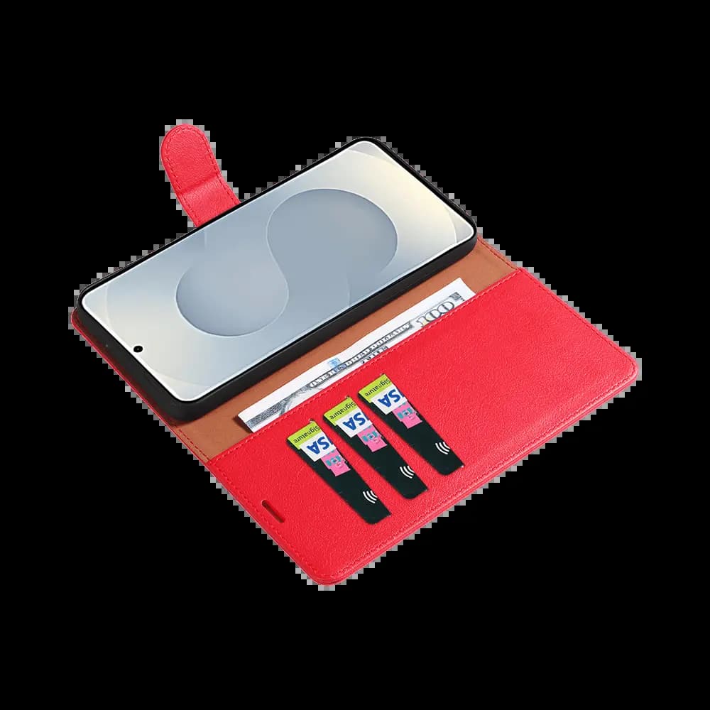 Housse folio anti-RFID Samsung Galaxy S25 Edge – PROTECT IP011 Rouge - Vue 3