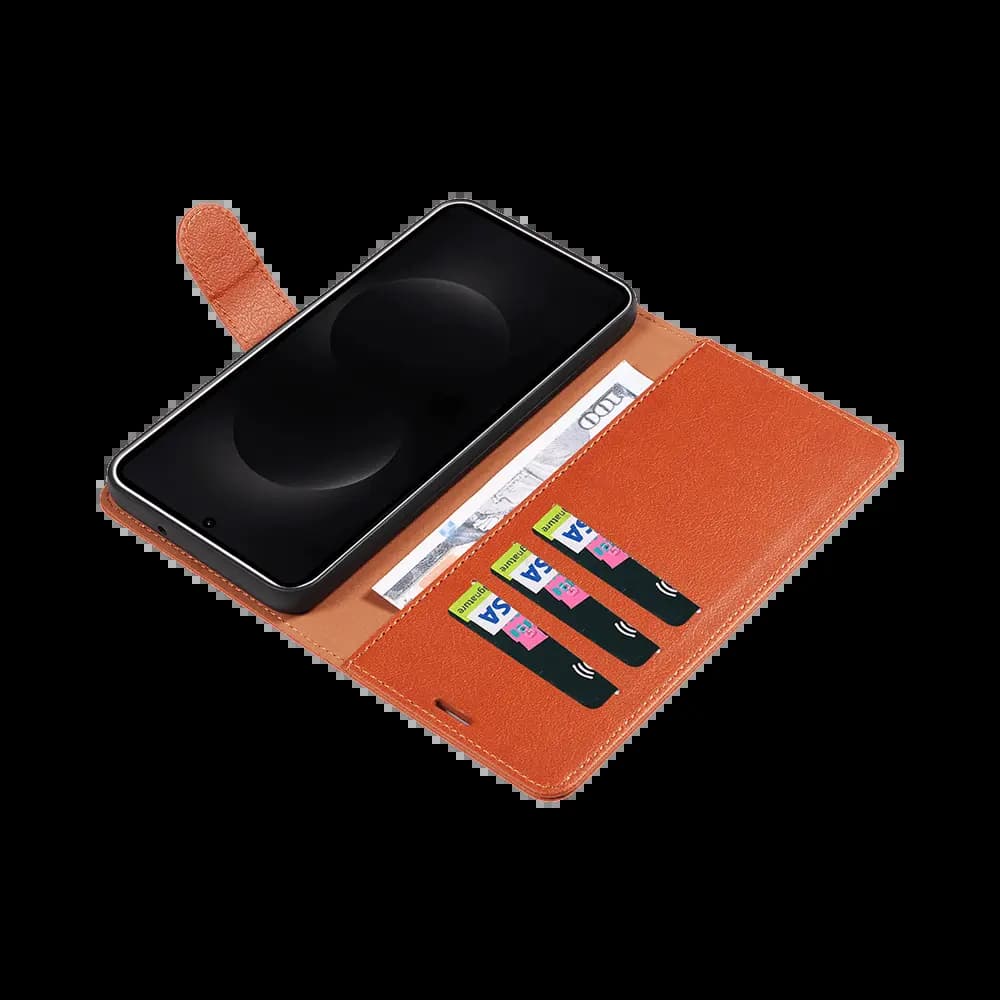 Housse folio anti-RFID Samsung Galaxy S26 Ultra – PROTECT IP011 Marron - Vue 4