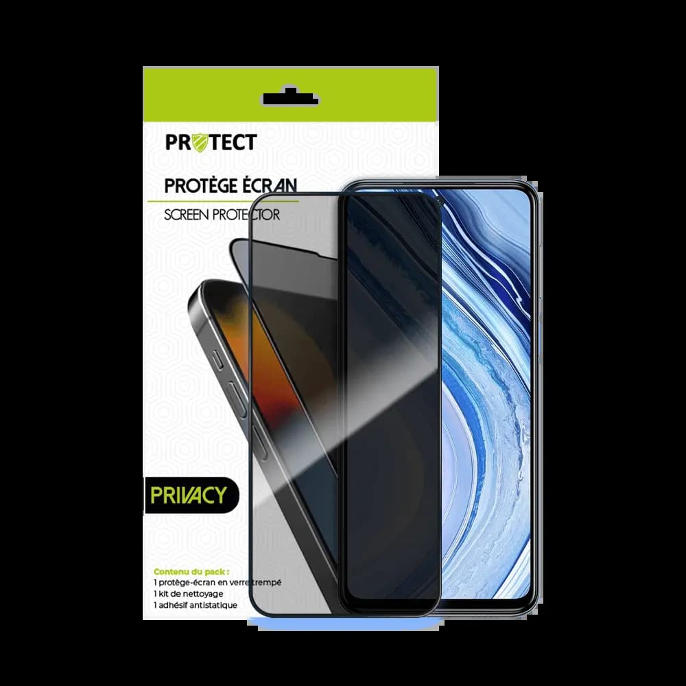 Verre trempé anti-espions 9H – Xiaomi Redmi Note 9S – PROTECT Transparent - Vue 2