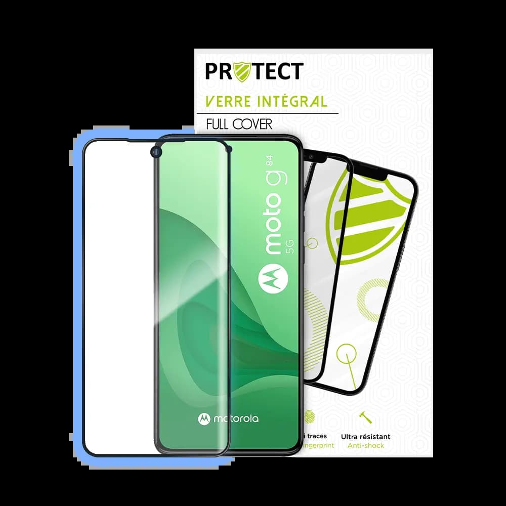 Verre trempé intégral 5D 9H – protection écran Motorola Moto G84 5G – PROTECT Noir - Vue 2