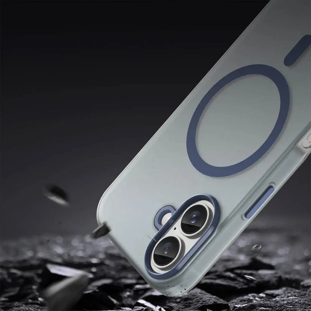 Coque MagSafe bi-matière – iPhone 16 – PROTECT MF-006 Bleu Marine - Vue 4