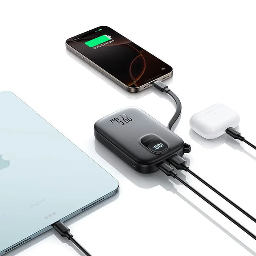 Batterie externe 10000mAh 22.5W avec câble USB-C intégré – Joyroom JR-PBF17 Noir - Vue 2