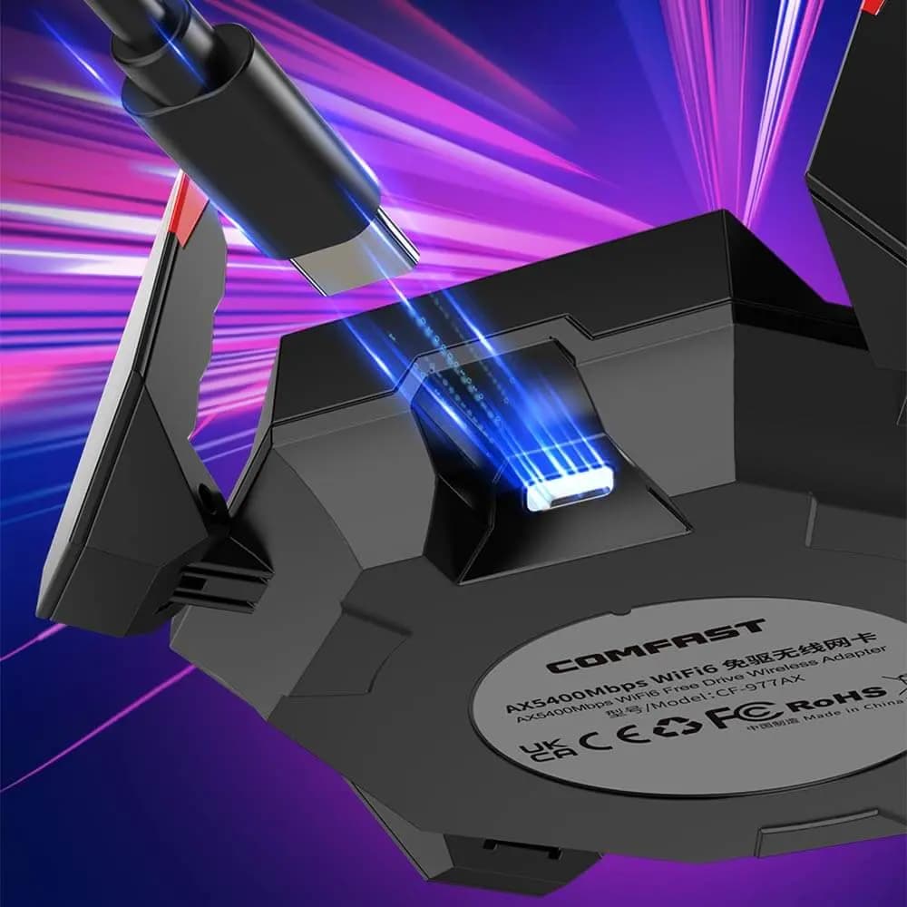 Adaptateur WiFi 6 USB AX5400 (5374 Mbps) - tri-bande - Comfast CF-977AX - Vue 3