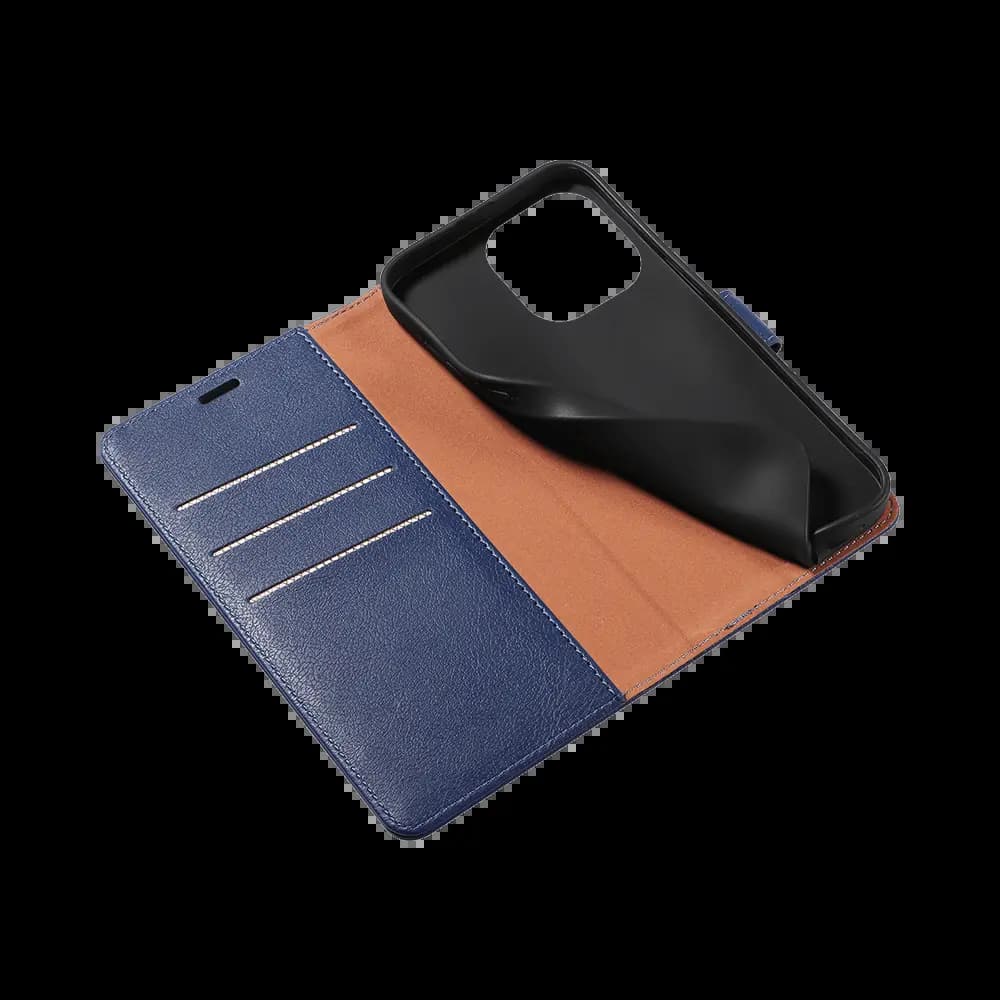 Housse folio anti-RFID iPhone 15 Pro Max – PROTECT IP011 Bleu Marine - Vue 4