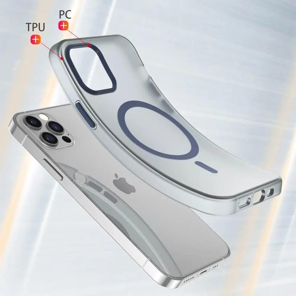 Coque MagSafe bi-matière – compatible iPhone 12 / 12 Pro – PROTECT MF-006 Bleu Marine - Vue 2