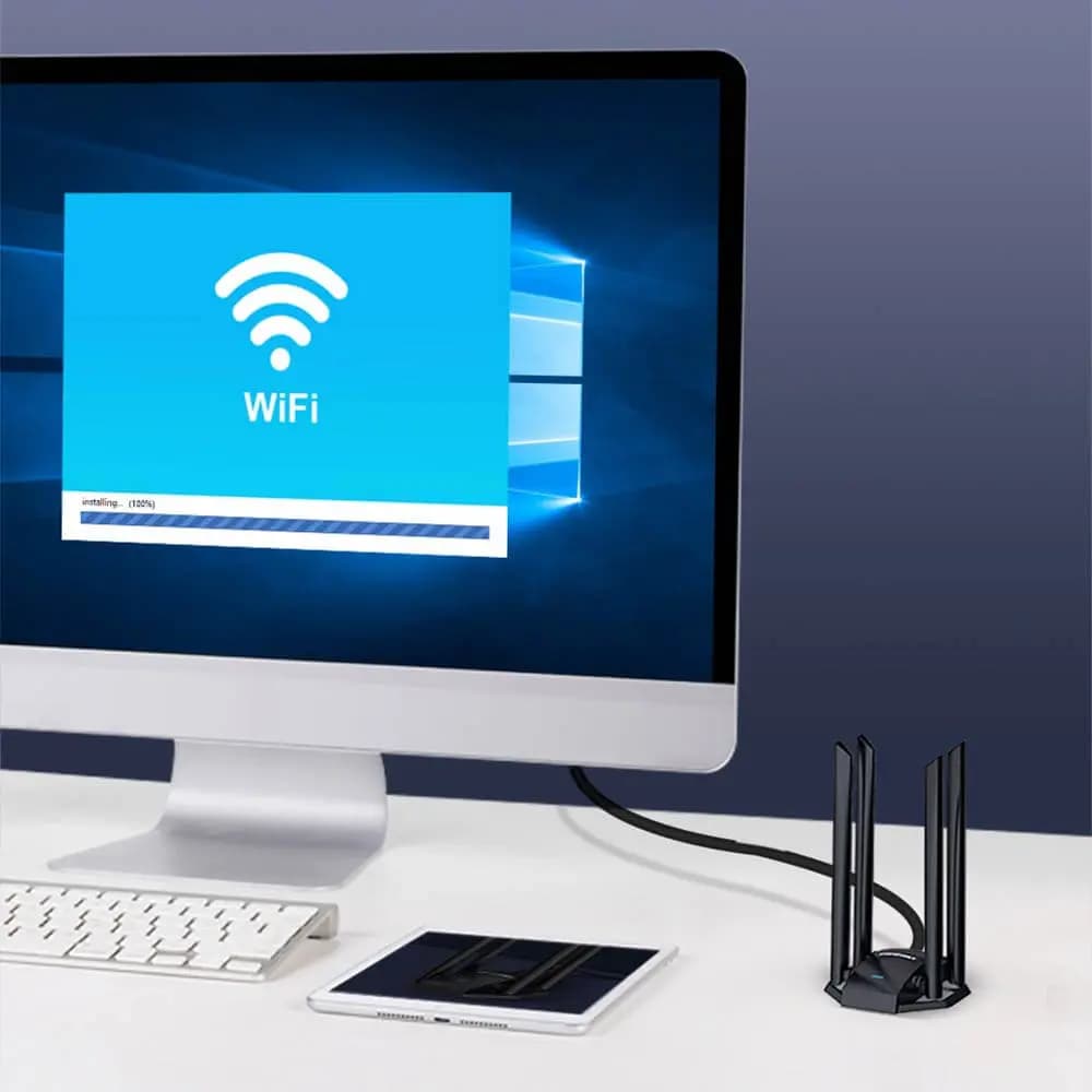 Adaptateur WiFi USB 3.0 1300 Mbps 4 antennes double bande - Comfast CF-WU785AC - Vue 4