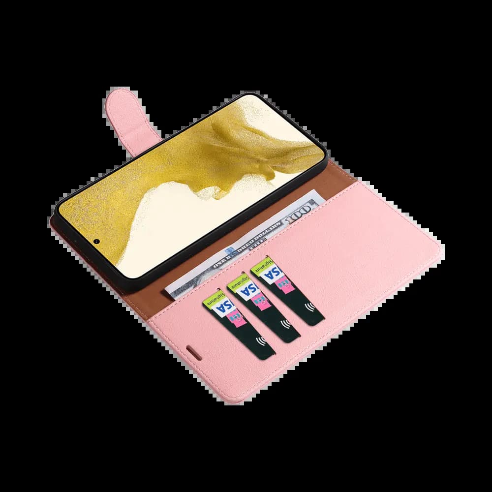 Housse folio anti-RFID Samsung Galaxy S21 – PROTECT IP011 Rose - Vue 3