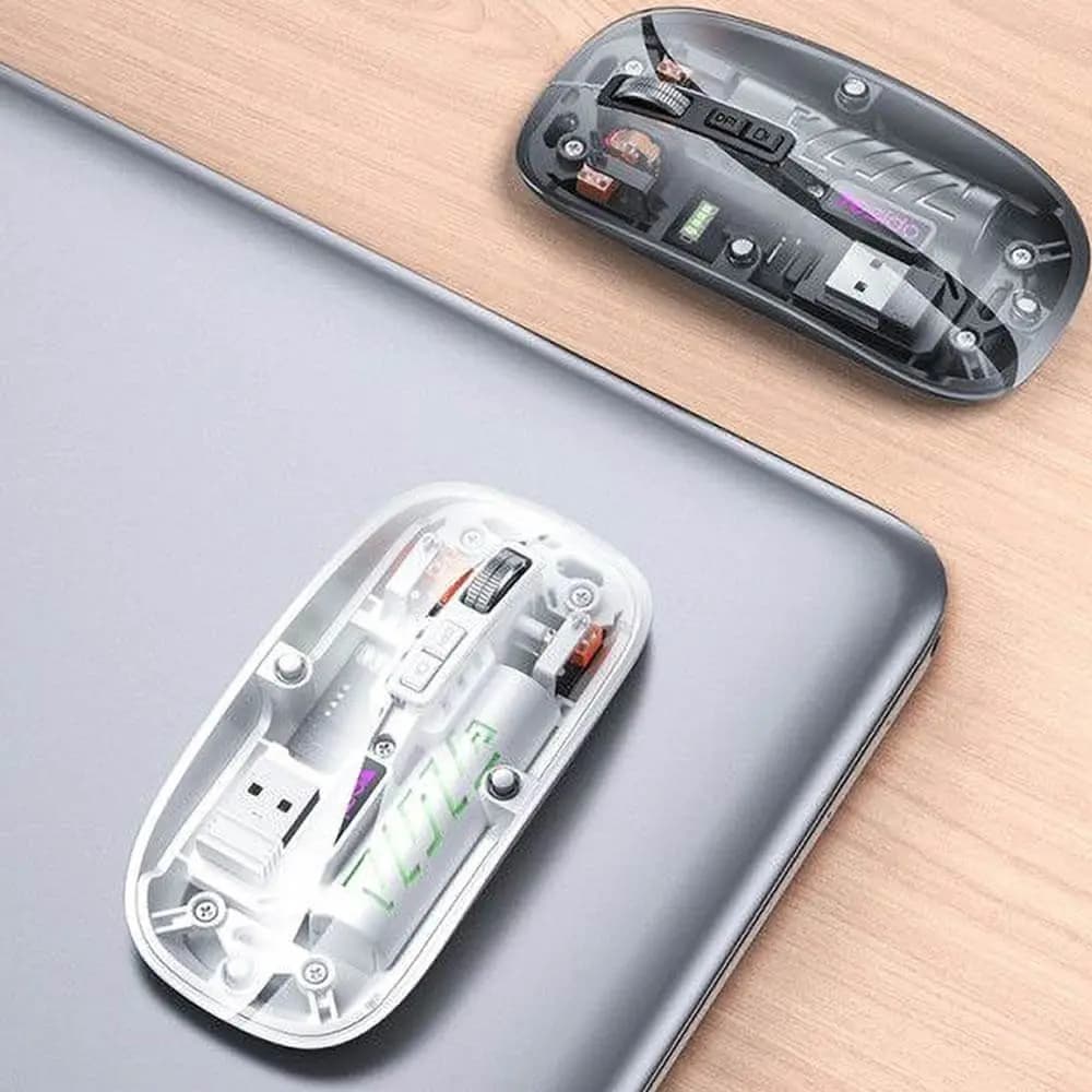 Souris sans fil transparente (Bluetooth + USB) - Yesido KB29 - Vue 2
