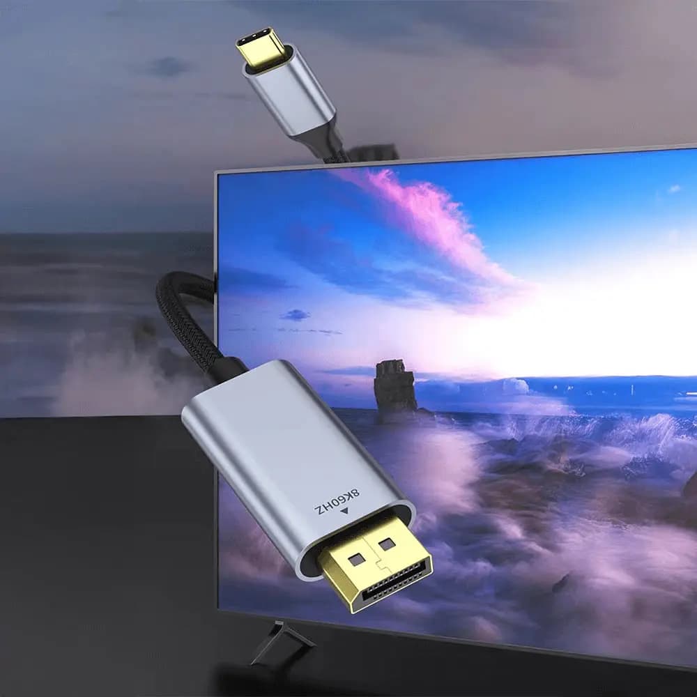 Câble USB-C vers DisplayPort 8K & 4K 144Hz nylon tressé - 1m - Vue 3