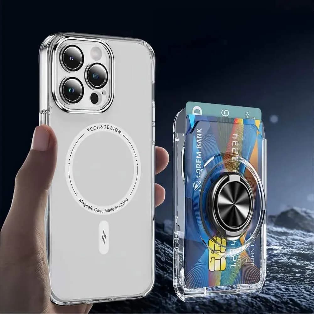 Porte-Cartes MagSafe avec Support Anneau Transparent - Vue 3