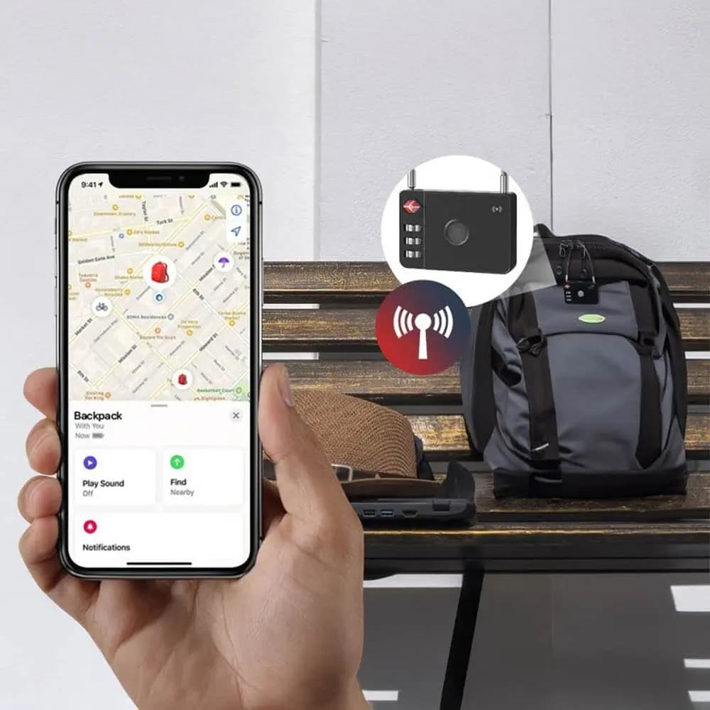 Traceur GPS cadenas connecté MILI MiLock pour iOS Apple Find My - Noir - Vue 2