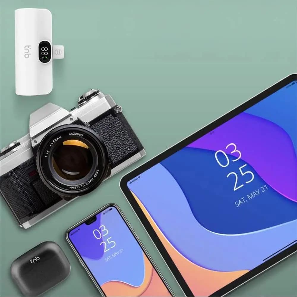 Batterie externe 5000mAh 20W USB-C avec support intégré – T'nb PBUNANO Blanc - Vue 24