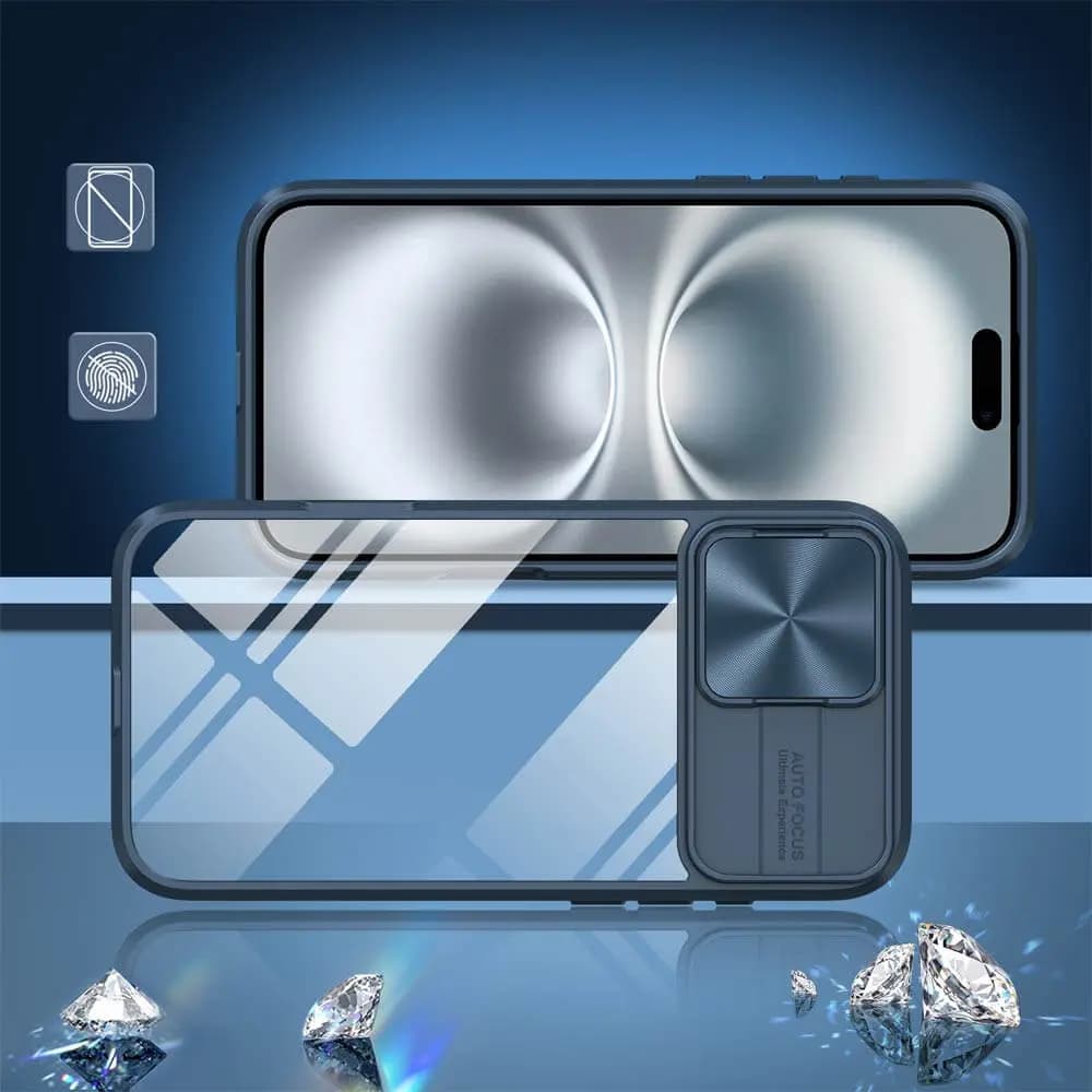 Coque avec cache caméra – iPhone 16 – PROTECT IE027 Bleu Marine - Vue 2