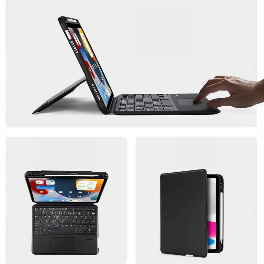Housse clavier rétroéclairé iPad 10 avec trackpad - Dux Ducis DK Noir - Vue 2