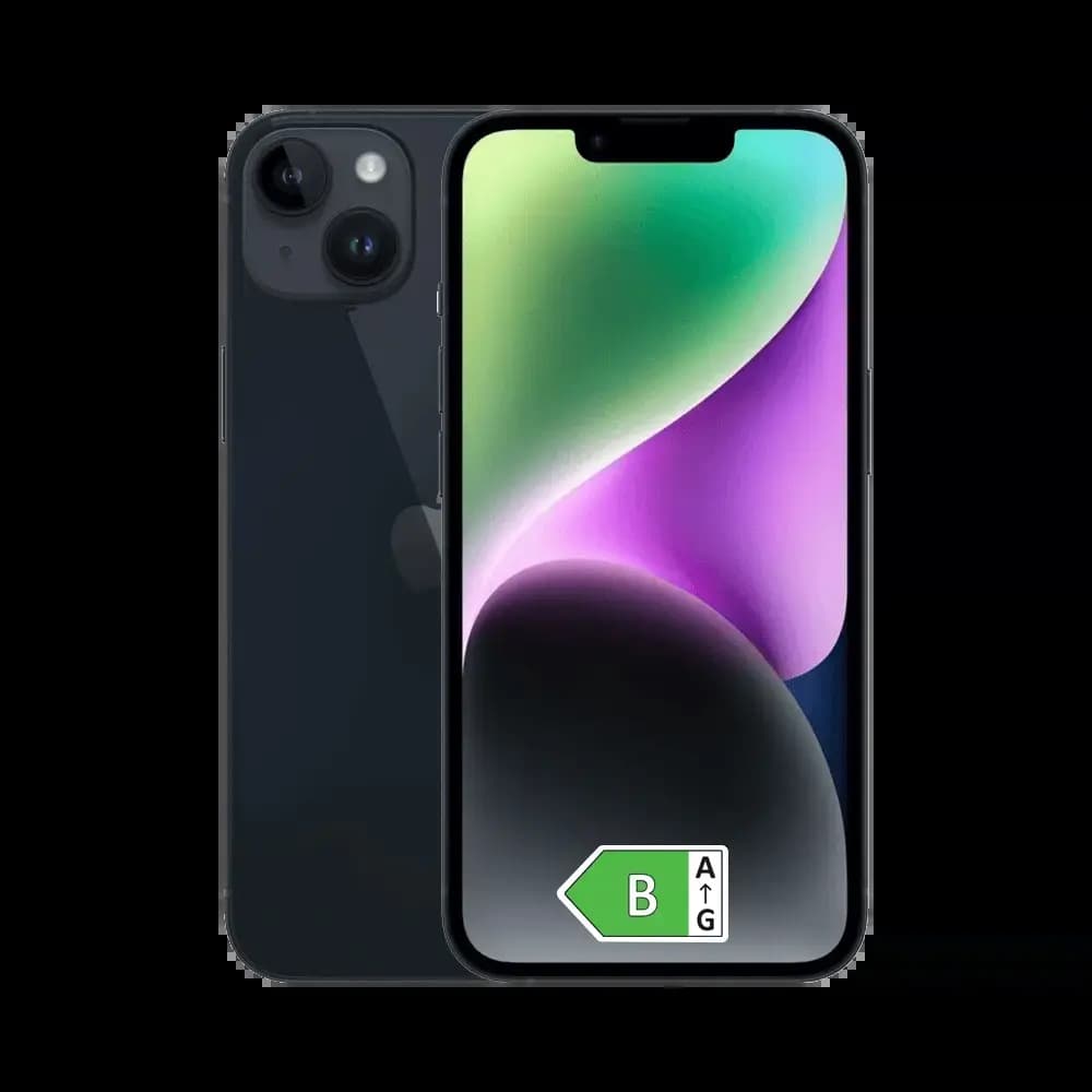 Smartphone occasion iPhone 14 128Go grade C - Noir Minuit