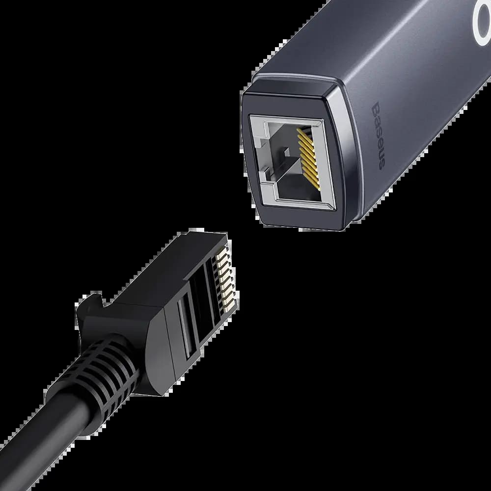 Adaptateur USB-C vers Ethernet RJ45 1000Mbps - Baseus Noir - Vue 2