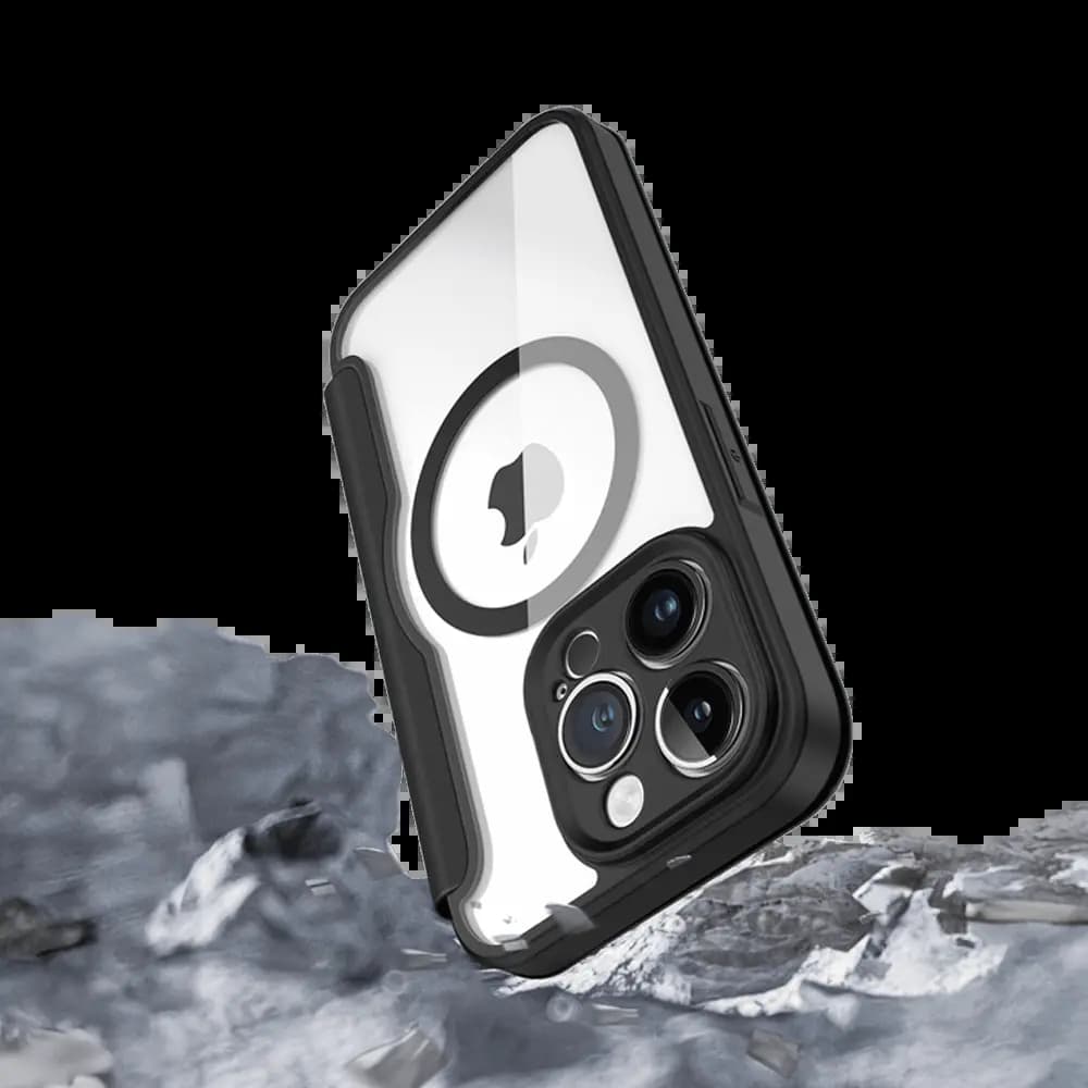 Housse folio MagSafe iPhone 14 Pro Max – Dux Ducis Skin X Pro Noir - Vue 4