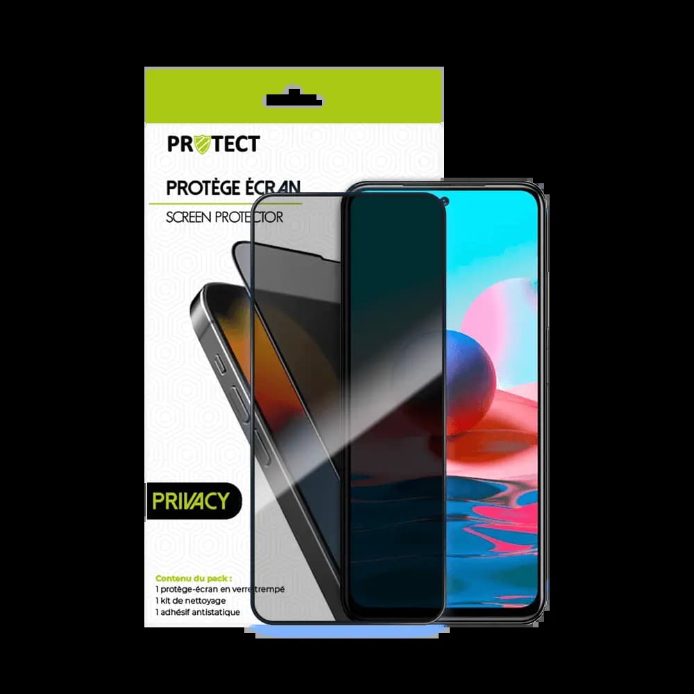 Verre trempé anti-espions 9H – Xiaomi Redmi Note 10 4G – PROTECT Transparent - Vue 2