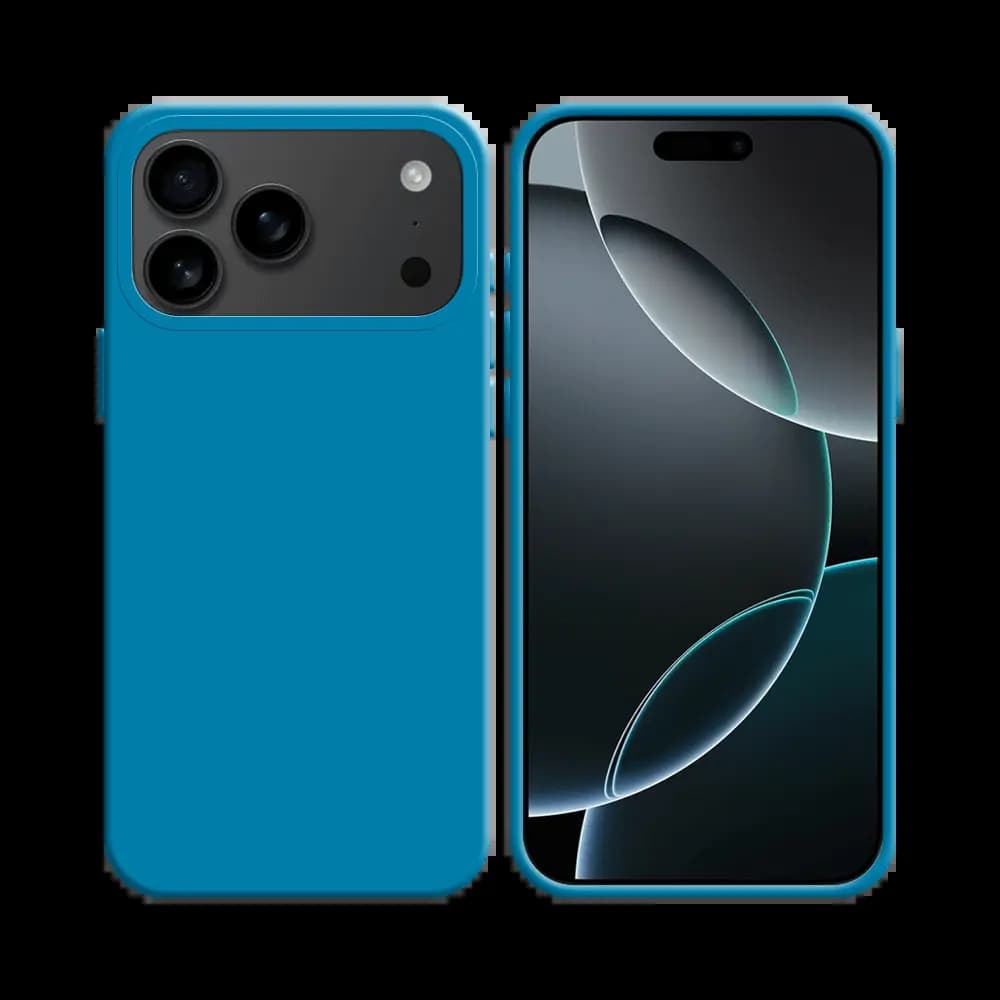 Coque silicone iPhone 17 Pro - Bleu Ciel