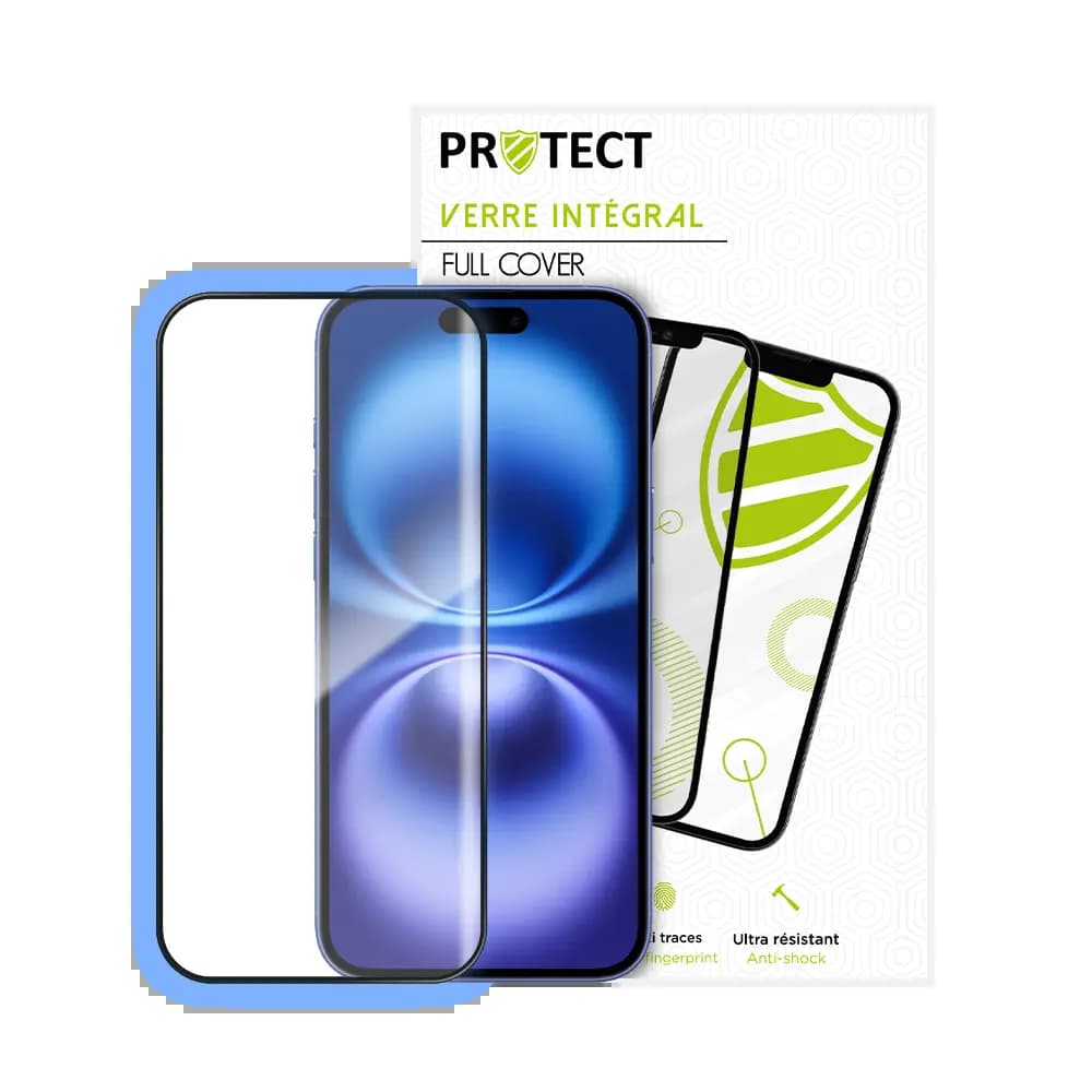 Verre trempé intégral 5D 9H – protection écran Apple iPhone 16 Plus – PROTECT Noir - Vue 2