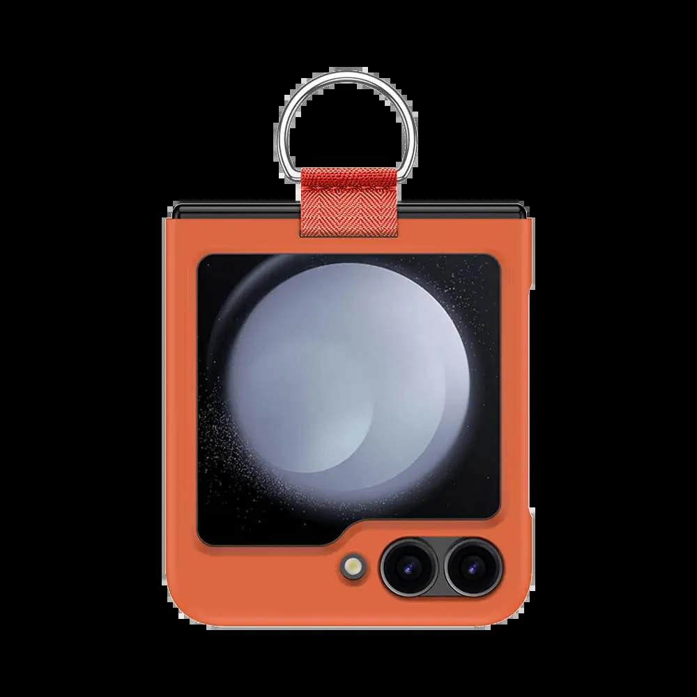 Coque de Protection avec Anneau Samsung Galaxy Z Flip 6 5G Orange - Vue 3