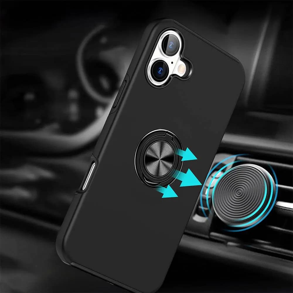 Coque de protection iPhone 16 Plus avec anneau rotatif – PROTECT IE013 Noir - Vue 4
