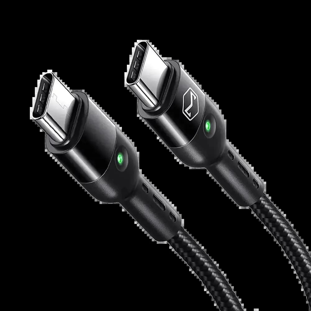 Câble Data USB-C vers USB-C Mcdodo (avec LED) 60W 1.8m Noir - Vue 2