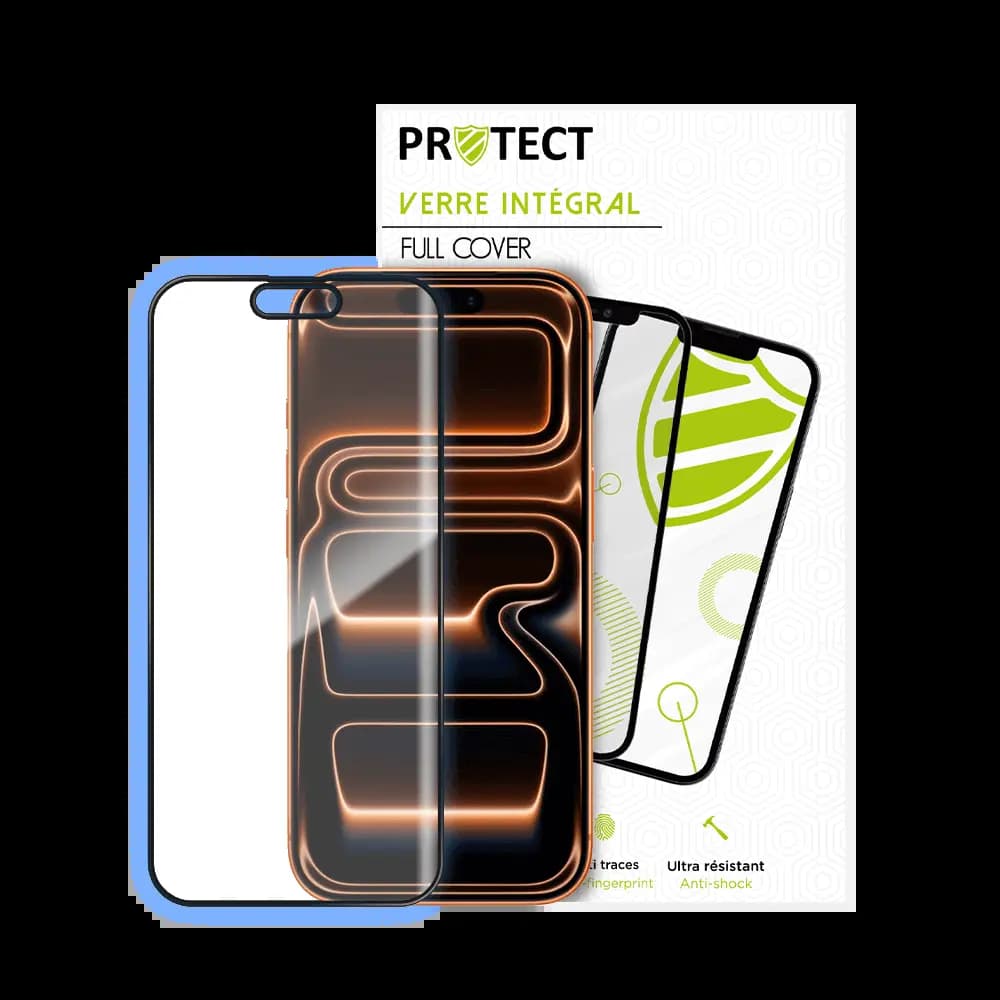Verre trempé intégral 5D 9H – protection écran Apple iPhone 17 Pro – PROTECT Noir - Vue 2