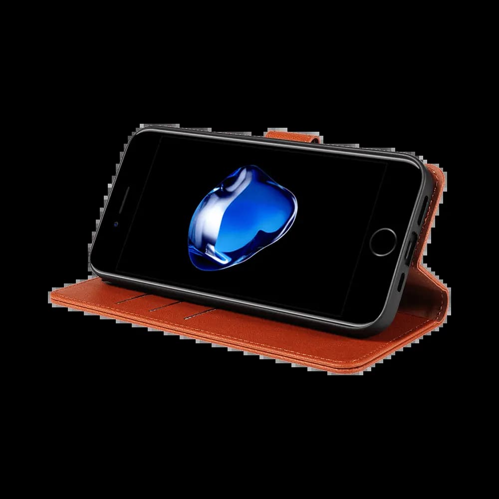 Housse folio anti-RFID iPhone 7 / 8 / SE – PROTECT IP011 Marron - Vue 5