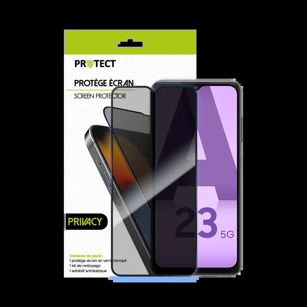 Verre trempé anti-espions 9H – compatible Samsung Galaxy A23 5G / A23 4G – PROTECT Transparent - Vue 2