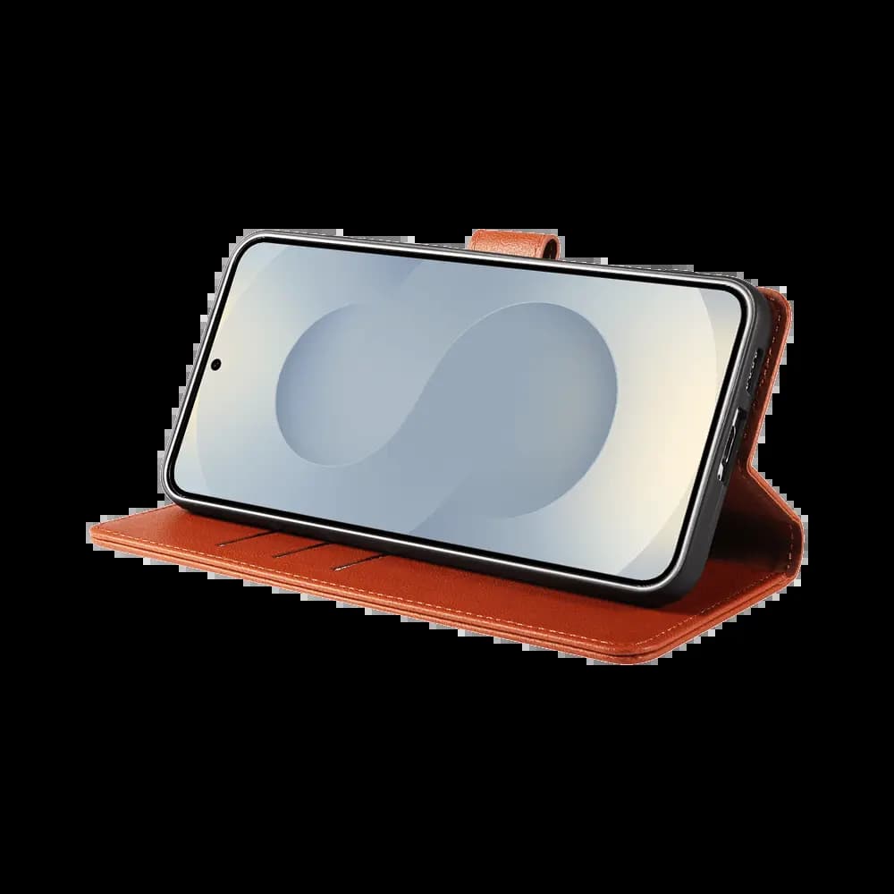 Housse folio anti-RFID Samsung Galaxy S25 – PROTECT IP011 marron - Vue 5