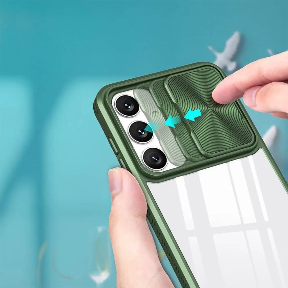 Coque avec cache caméra – Samsung Galaxy S25+ – PROTECT IE027 Vert Foncé - Vue 3