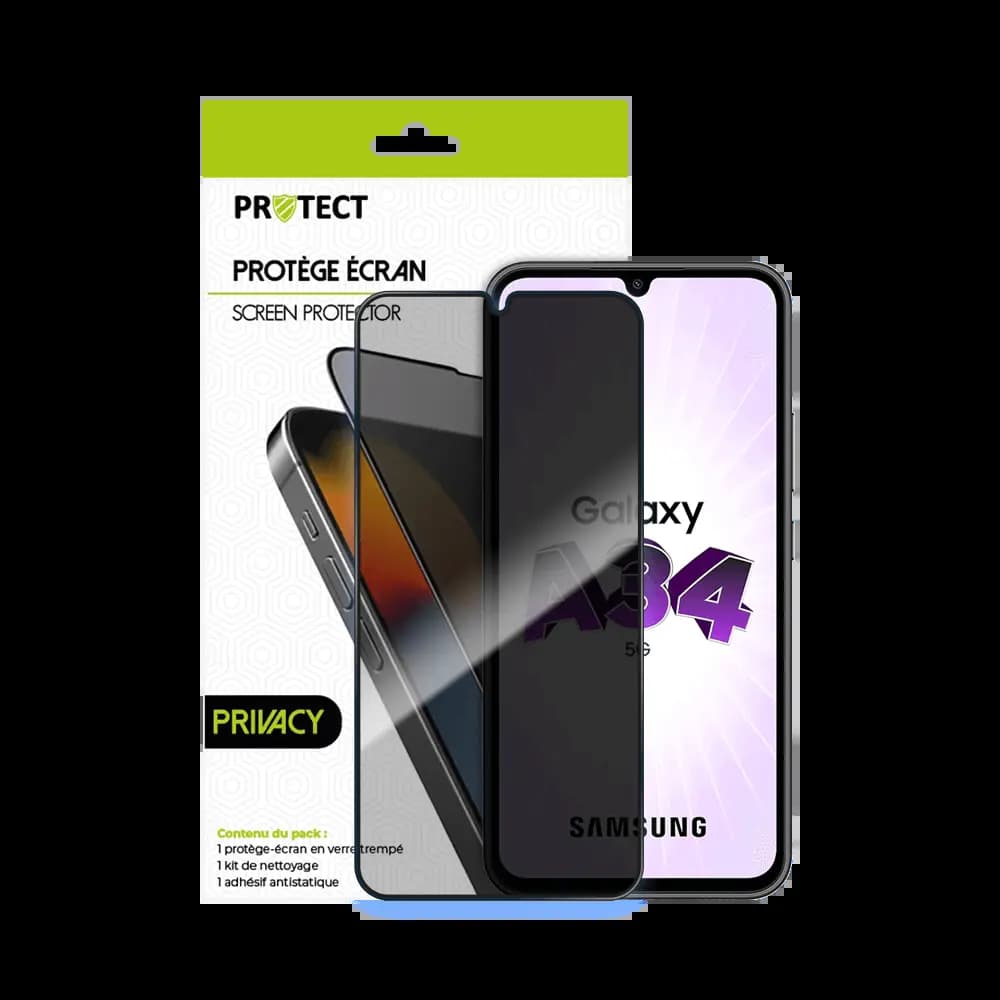 Verre trempé anti-espions 9H – Samsung Galaxy A34 5G – PROTECT Transparent - Vue 2
