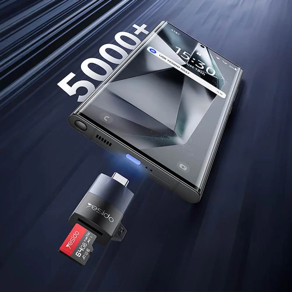Lecteur de carte microSD vers USB-C - Yesido GS37 Noir - Vue 4