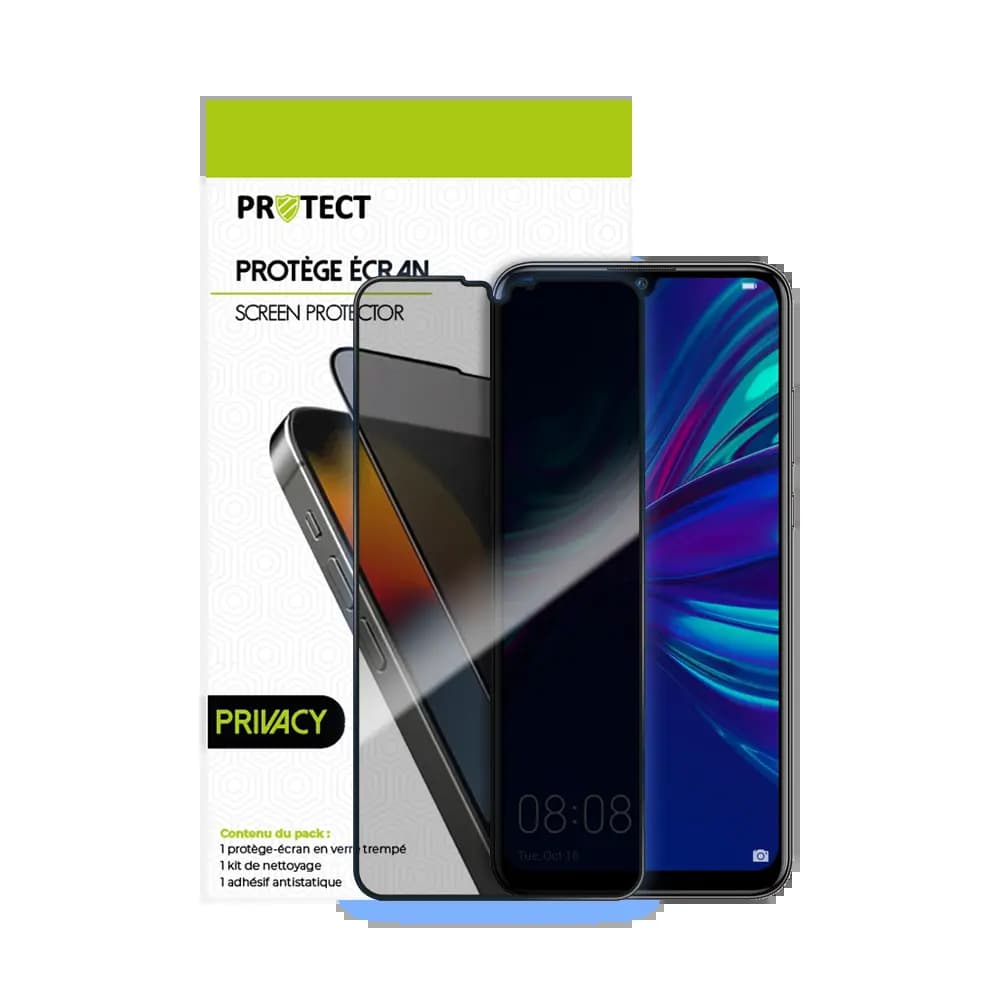 Verre trempé anti-espions 9H – Huawei P Smart 2019 – PROTECT Transparent - Vue 2