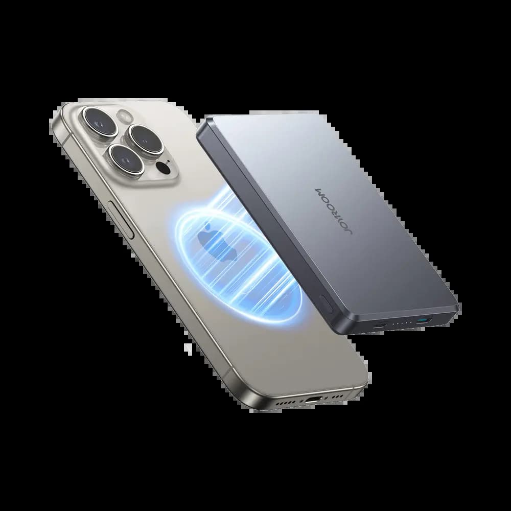 Batterie Externe magnétique 10000mAh 22.5W ultra fine - JOYROOM JR-PBM08 Pro Titane Naturel - Vue 2