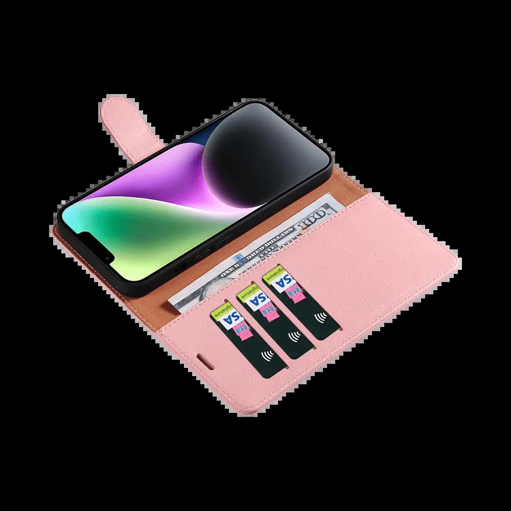 Housse folio anti-RFID iPhone 14 Plus – PROTECT IP011 Rose - Vue 3