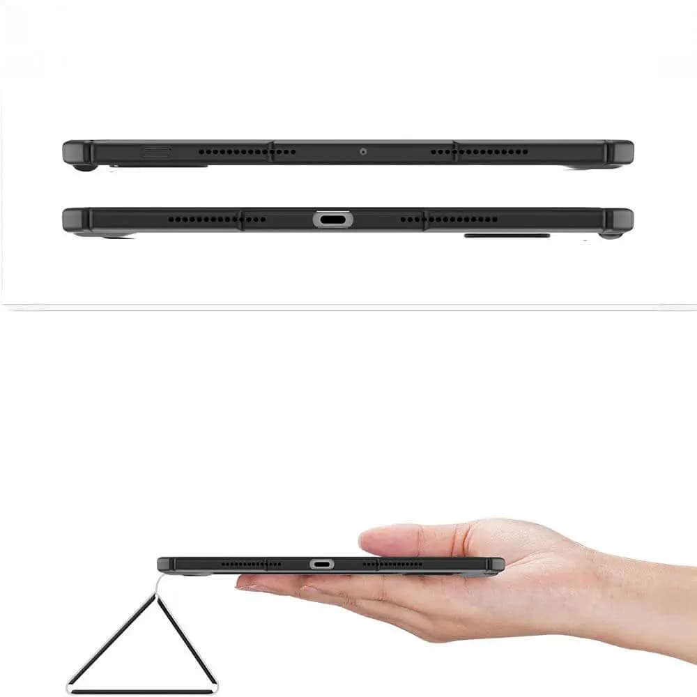 Housse folio iPad Pro 11" M4 (2024) avec dos transparent & porte-stylet - Dux Ducis Toby noir - Vue 5