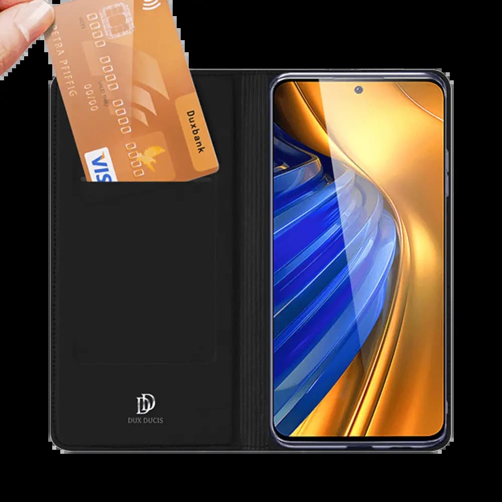 Housse folio Xiaomi Poco F4 5G porte-carte – Dux Ducis Skin Pro Noir - Vue 2