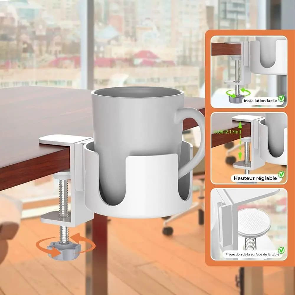 Porte-Gobelet de Bureau Blanc - Vue 10