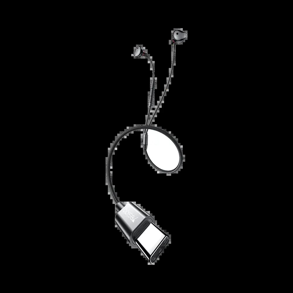Écouteurs filaires USB-C avec micro & télécommande - Yesido YH49 Noir - Vue 4