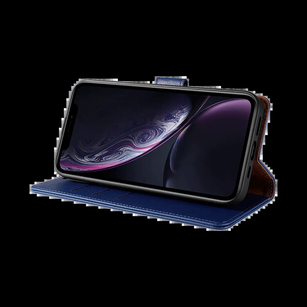 Housse folio anti-RFID iPhone XR – PROTECT IP011 Bleu Marine - Vue 3