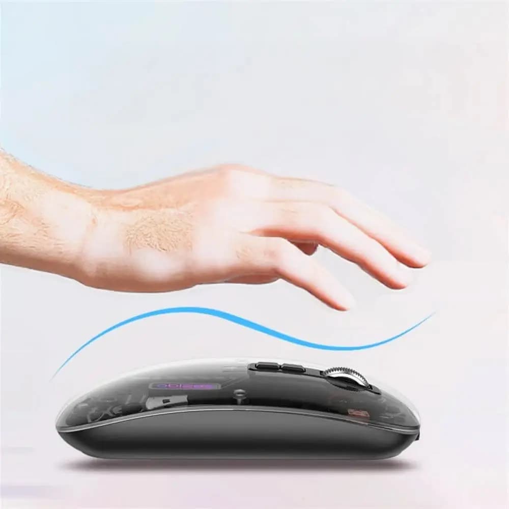 Souris sans fil transparente (Bluetooth + USB) - Yesido KB29 - Vue 3