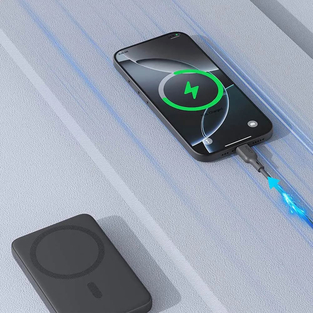 Batterie externe sans fil Aukey 5000mAh 20W avec câble USB-C - Gris - Vue 2