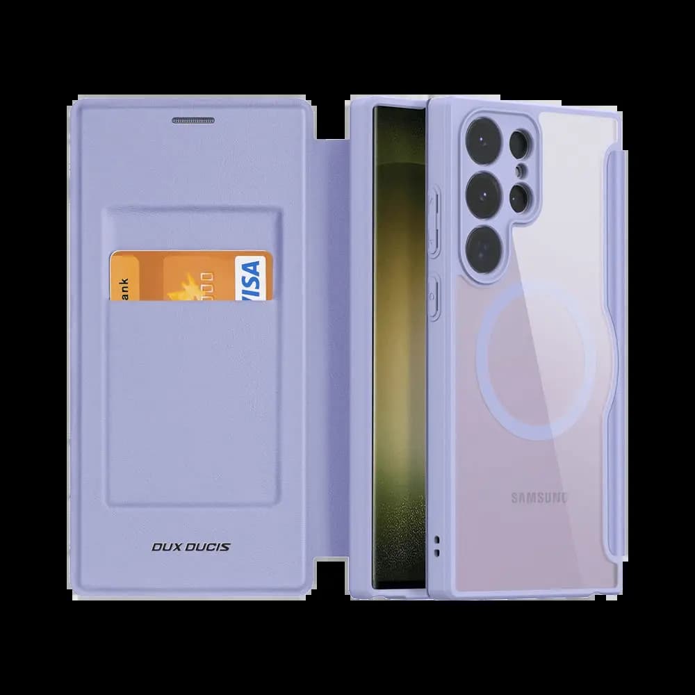 Housse folio MagSafe Samsung Galaxy S23 Ultra 5G – Dux Ducis Skin X Pro Violet - Vue 2