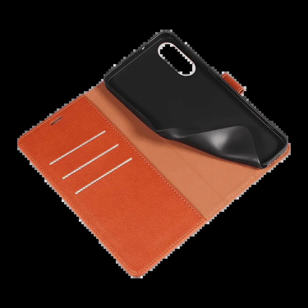 Housse folio anti-RFID Samsung Galaxy S25 Edge – PROTECT IP011 Marron - Vue 4