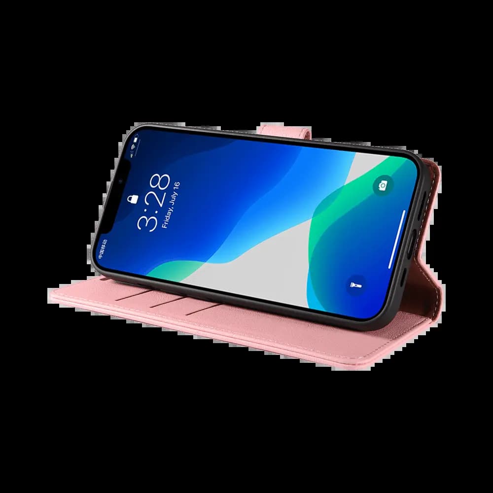 Housse folio anti-RFID iPhone 13 – PROTECT IP011 Rose - Vue 5